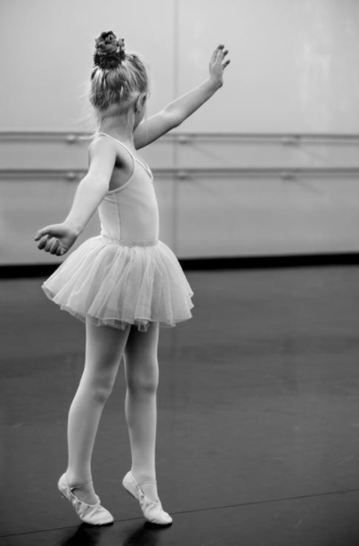 Black & White Ballet Photo of Little Girl